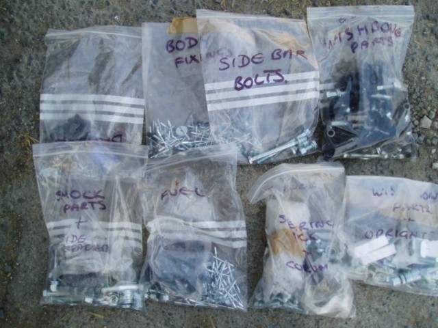 fully labelled nuts,bolts and fixings